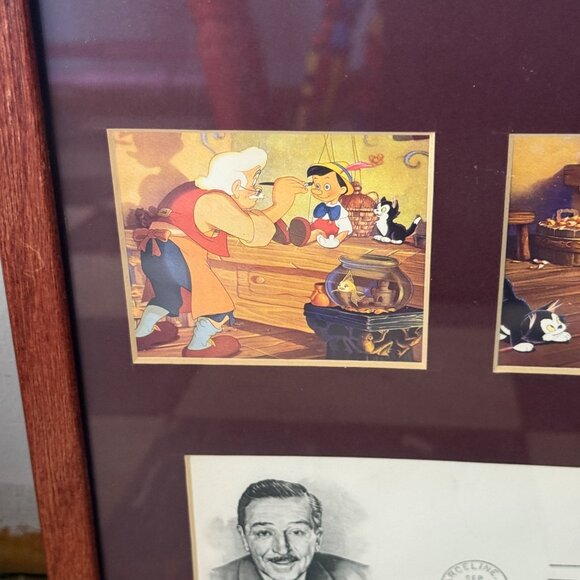 Walt Disneys Pinocchio Framed Memorabilia With First Day Of Issue Envelope & Art - Picture 5 of 6